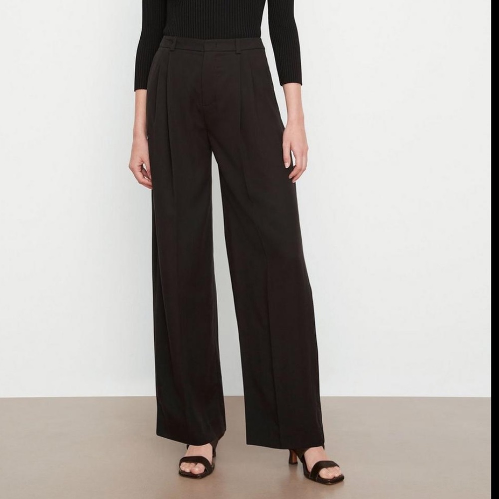 Vince Drop-Waist Pleated Trouser Black NWT